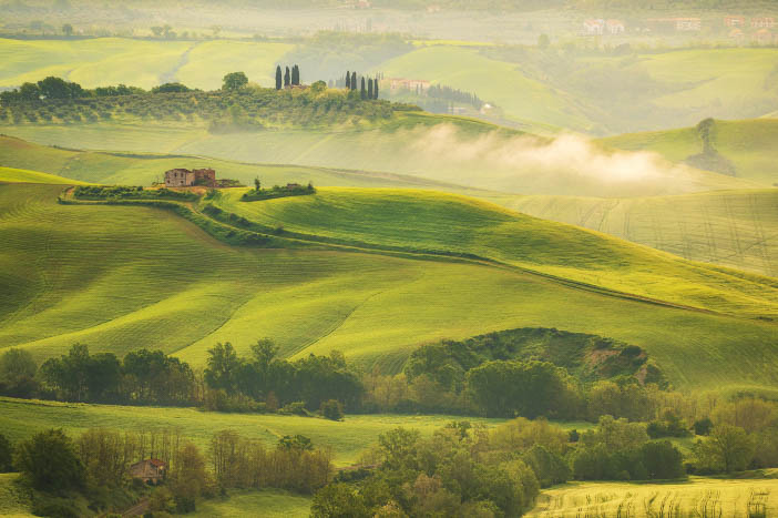 Zvlněná krajina Toskánska